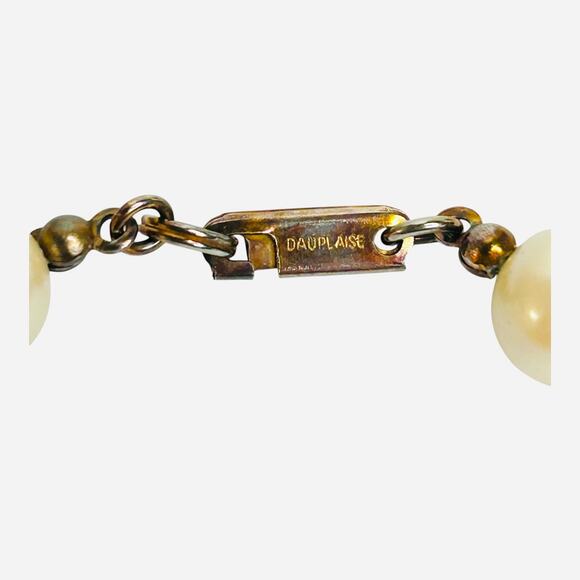 Vintage Carol Dauplaise Faux Pearls Gold Tone Filigree Spacers 1980s Necklace - Picture 6 of 6